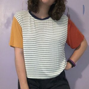NWOT Striped Color Block T-Shirt
